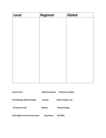 Live, Regional, Global