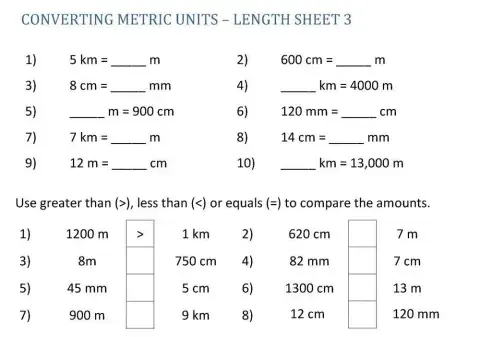 Converting Metric Units