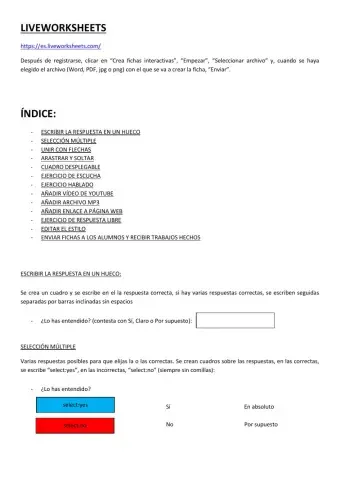 Tutorial de liveworksheets
