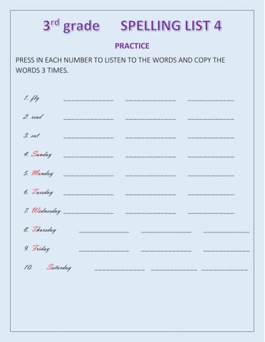 Spelling practice