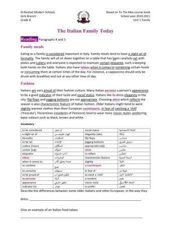 The Italian Family, Paragraphs 4,5