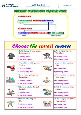 Present continuous passive