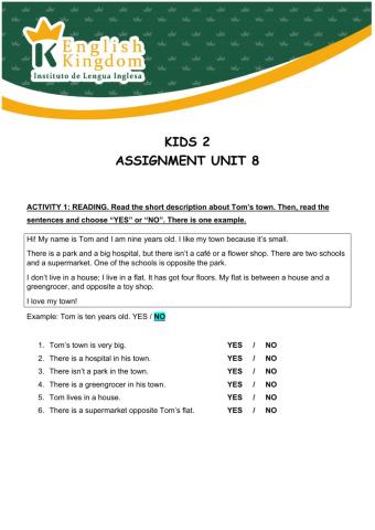 English Kingdom -Assignment U8 -Kid's Box 2