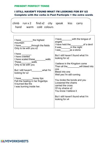 I still haven't found what I'm looking for