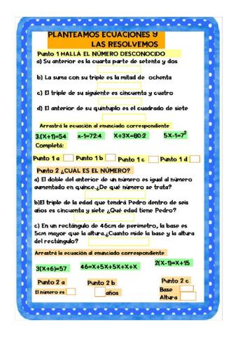 Problemas con ecuaciones