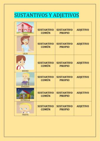 Sustantivos y Adjetivos