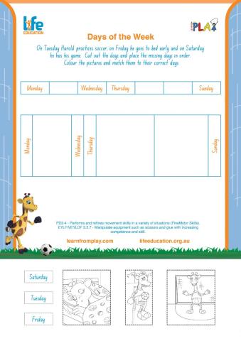 Fitness Fun - Days of the Week