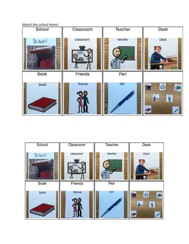 School Items Match! 2
