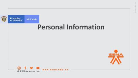 Personal Information: Video presentation