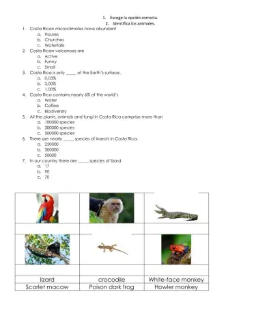 Flora and fauna in Costa Rica