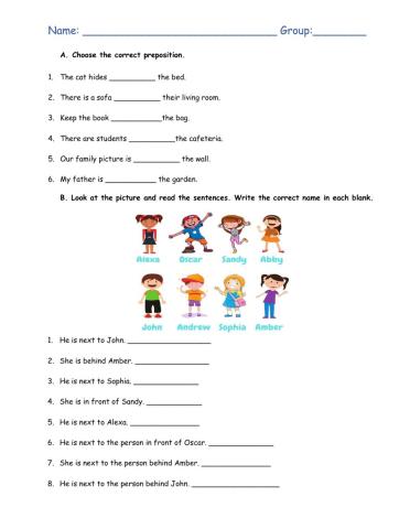 Prepositions of place