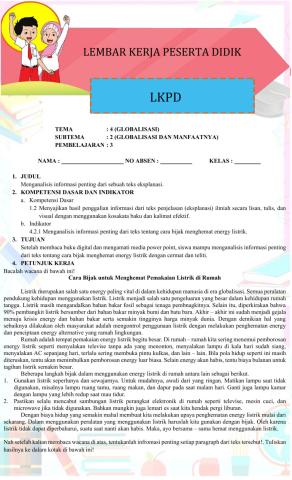 Lkpd bahasa indonesia