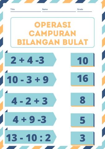 Operasi Campuran Bilangan Bulat