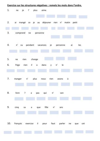 Negation ordering exercise