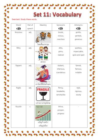 Vocabulary Set 11