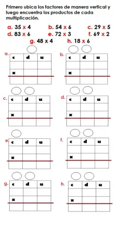 Multiplicación por una cifra reagrupando