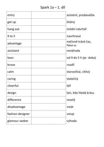 Spark 1, 1a - 1. díl