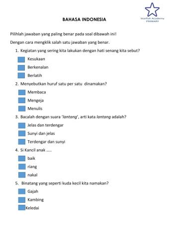 Bahasa Indonesia P1