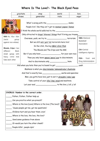 Where is the love song Black Eyed Peas