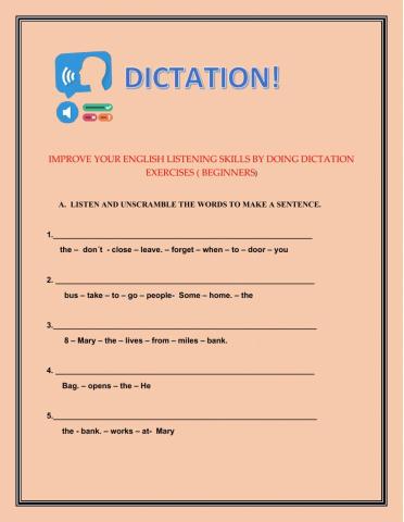 Dictation practice