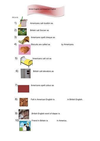 British English American English