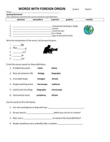 Words with Foreign Origin