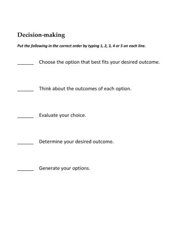 Decision-making steps