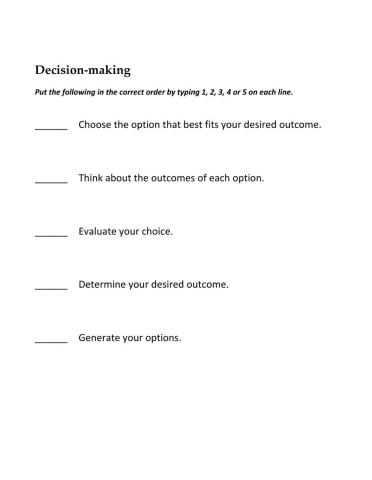 Decision-making steps