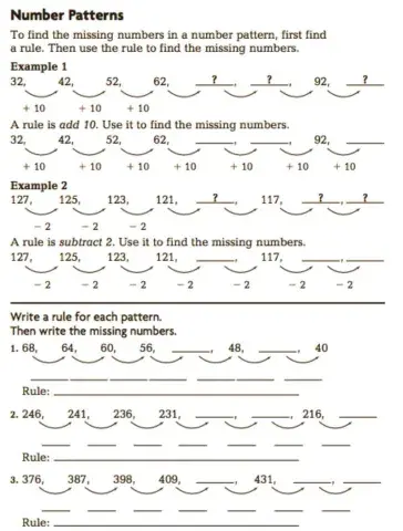 Grade 3 Number Pattern