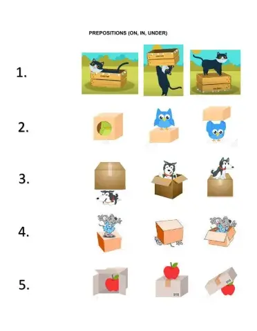 Prepositions of place in, on, under