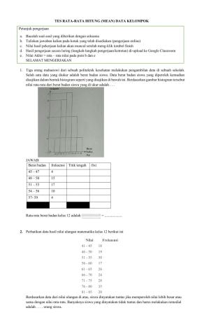 Evaluasi materi mean