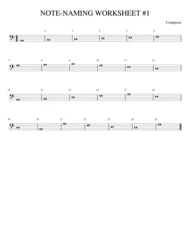 Note Naming Worksheet