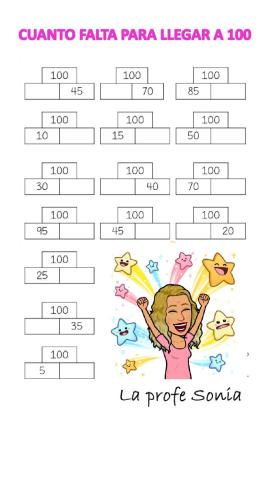 Llegar a 100 calculo mental