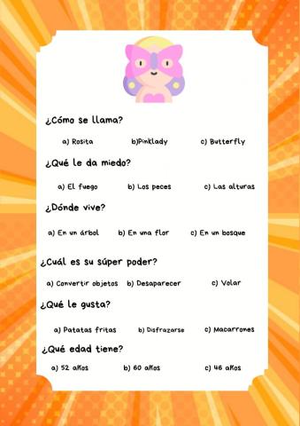 Lectura comprensiva Butterfly