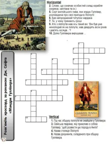 Кросворд -Мандри Гулівера-