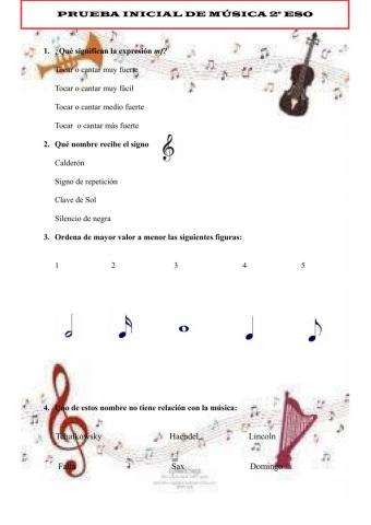 Prueba inicial 2º eso