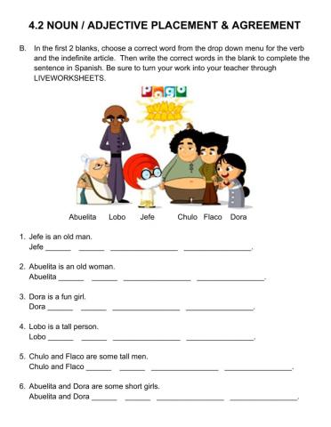 Adjective placement indefinite articles