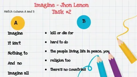 Song: Imagine- Jhon Lenon ( Second Task )