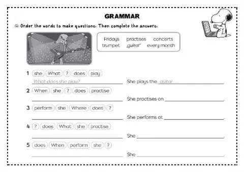 Order the questions and answer