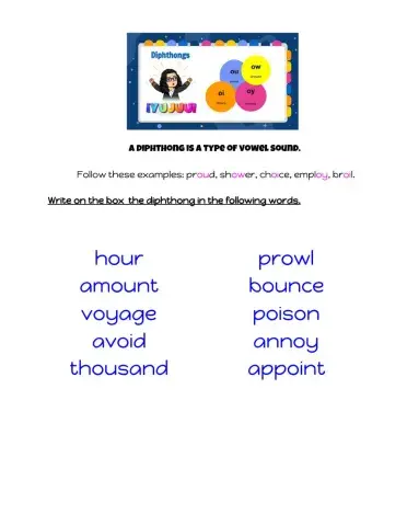Vowel Diphthongs
