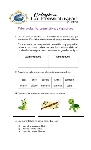 Aumentativos y diminutivos.