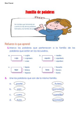 Familia de palabras