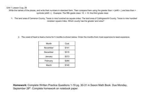 Saxon Math Unit 1 lesson 5