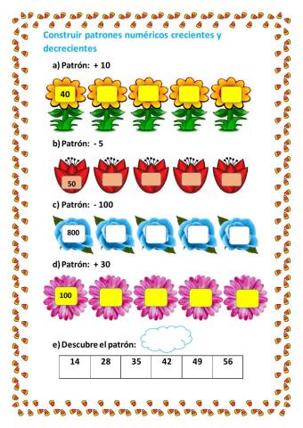 Patrones crecientes y decrecientes