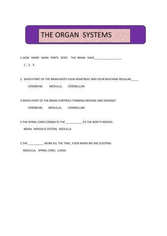 The organ systems