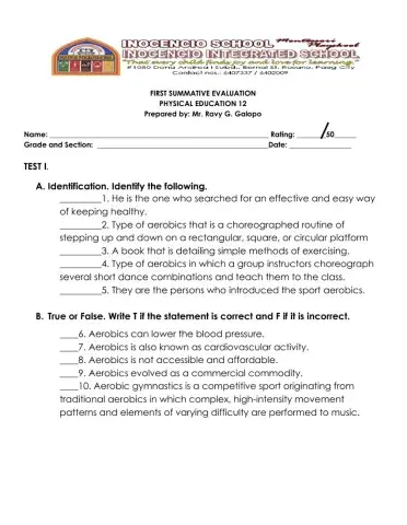 Physical Education 12