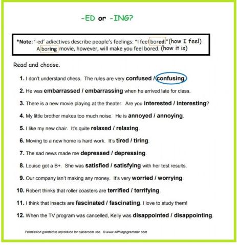 -ED & -ING adjectives