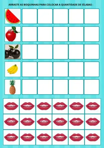 Silabas quantidade- Frutas