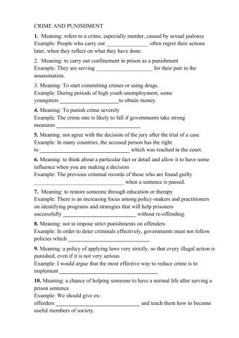 Vocabulary for ielts- crime