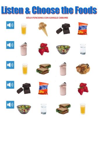 Listen and choose foods tiger team 3 macmillan